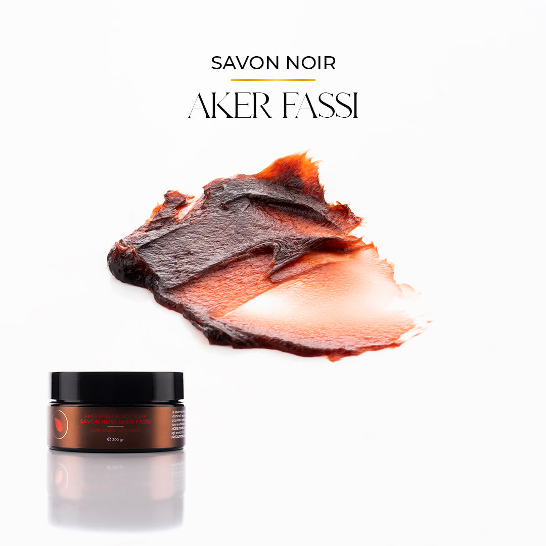 Savon Noir Beldi Aker Fassi 100% Naturel Marocain - 200g - Pour Corps Et Visage