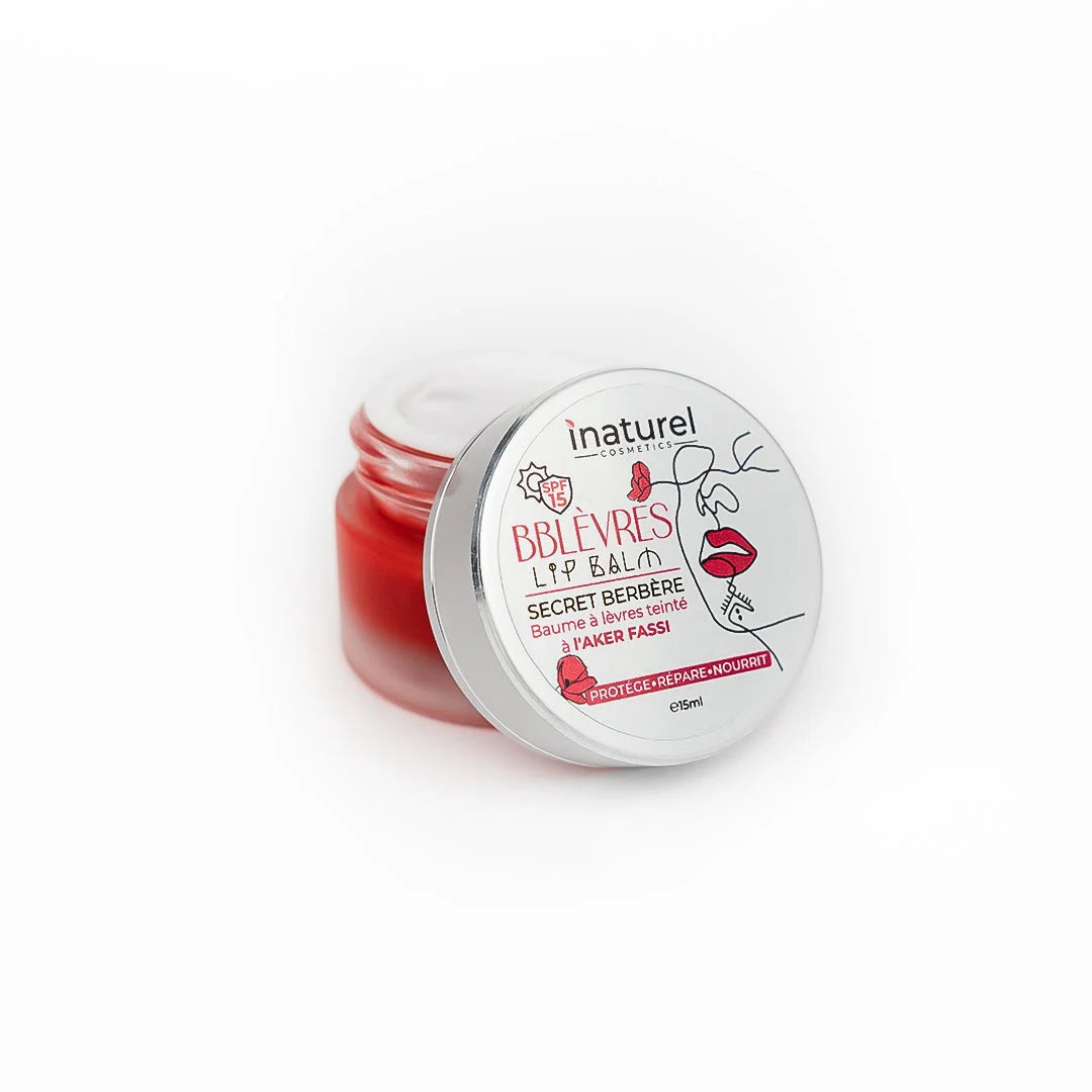 BBLèvres Inaturel, baume à lèvres teinté à l&#39;Aker Fassi, hydrate et protège les lèvres tout en apportant une touche de couleur naturelle.