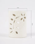 Brûle-parfum cylindrique en céramique blanche, diffuseur d'huiles essentielles, design épuré et élégant, idéal pour créer une ambiance apaisante dans votre intérieur.