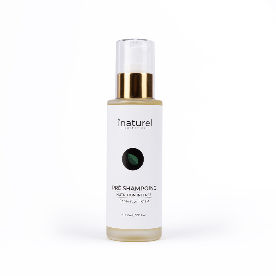 Pré-Shampoing Inaturel 100ml, soin nourrissant et réparateur aux 8 huiles bio, pour des cheveux secs nourris, réparés, brillants et soyeux.