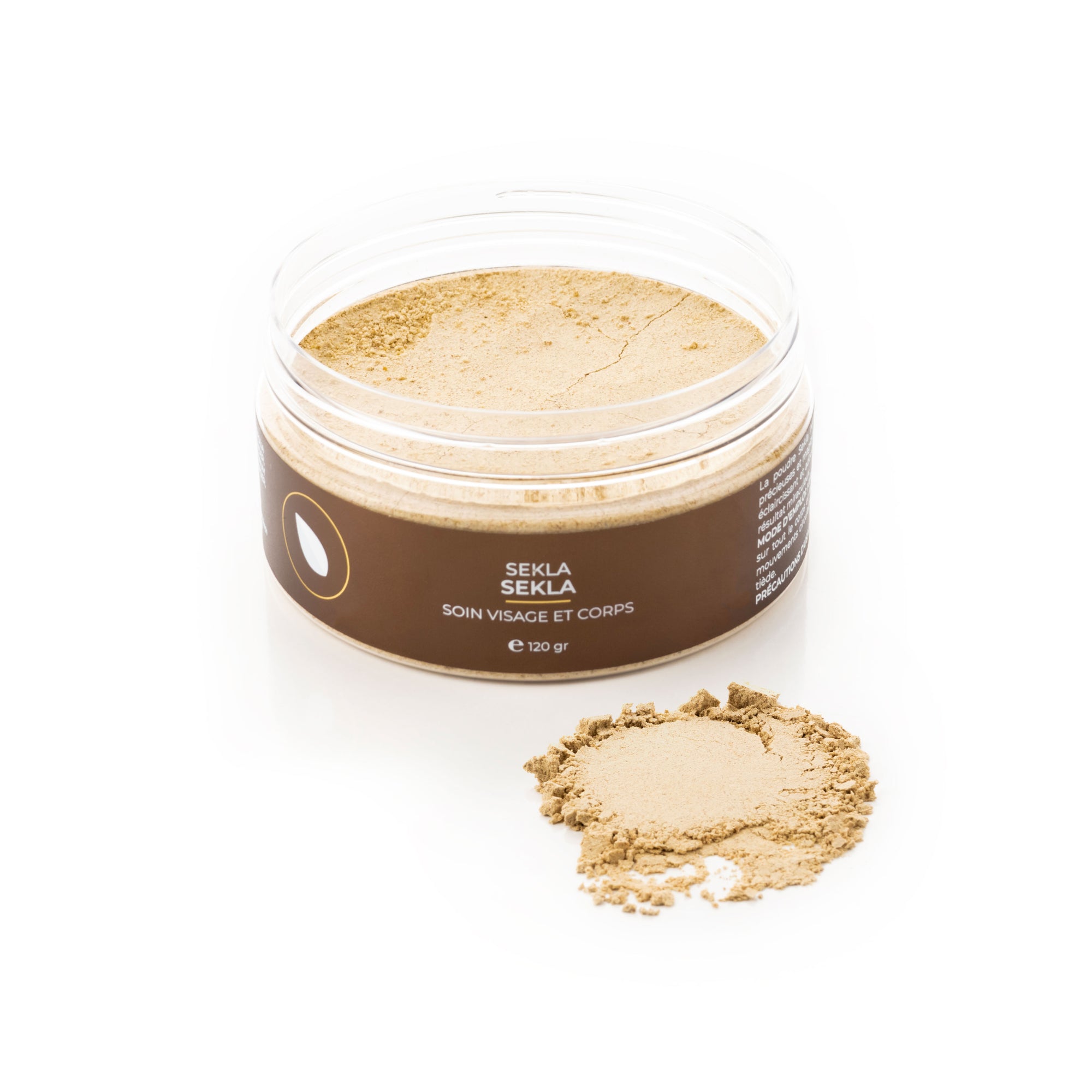 Poudre Sekla Inaturel en pot de 120g - Soin naturel exfoliant et éclaircissant pour visage et corps.
