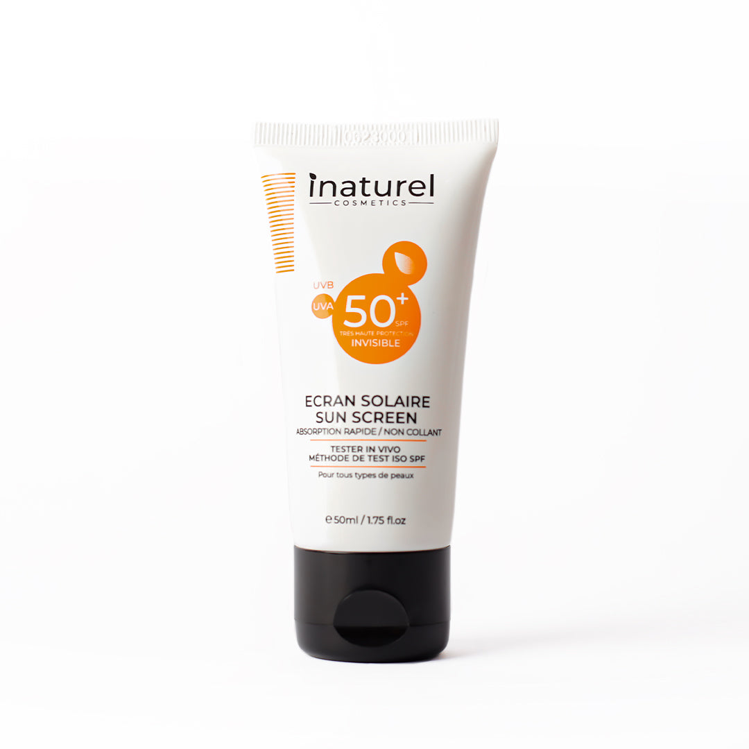 Écran solaire SPF 50+ Inaturel 200ml, protection solaire haute efficacité, protège contre les rayons UVA et UVB tout en hydratant la peau, idéal pour une exposition prolongée au soleil.
